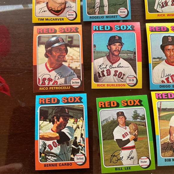 ❤️SOLD❤️1975 TOPPS MINI BOSTON RED SOX TEAM LOT 23 CARDS ERNIE BANKS LUIS TIANT - Picture 7 of 15